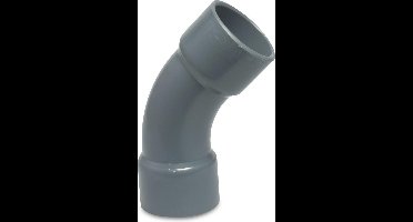Mega Bocht 45° PVC-U 63 mm lijmmof 16bar grijs type handgevormd