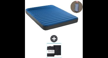 Intex Luchtbed - 2-Persoons - 152 x 203 x 22 cm - Blauw - Inclusief pomp en Hoeslaken