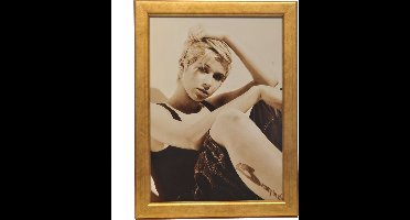 Mat gouden houten fotolijst 10x15cm