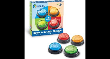 Learning Resources Antwoordknop Buzzers met Licht en Geluid (Set van 4) - 3+