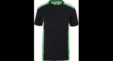 Fusible Systems - Heren James and Nicholson Workwear Level 2 T-Shirt (Zwart/Groen)