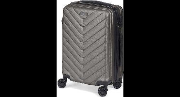 Cabine handbagage reis trolley koffer Pyramid - zwenkwielen - 57 x 38 x 23 cm - 48 liter - antraciet - cijferslot - dubbel hengsel