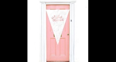 Mega puntvlag | Spandoek | Just Married | 100 x 150 cm