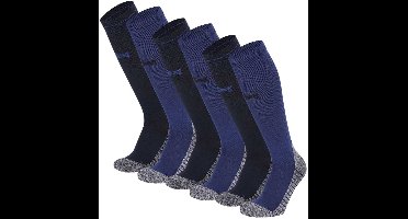 Xtreme Sockswear Compressiesokken Hardlopen - 6 Paar – Kniehoge Hardloopsokken Unisex – Klasse 1 Compressie – Multi Blauw – Maat 35/38