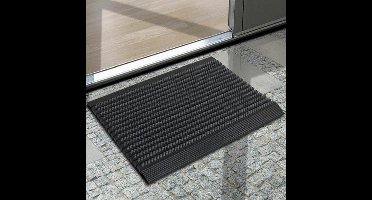 HAMAT Outline Borstelmat – Donkergrijs – 60x90 cm – Dikte 2.2 cm – Slijtvaste deurmat voor buiten – Robuuste schraapmat – Duurzaam deurmat van hoge kwaliteit