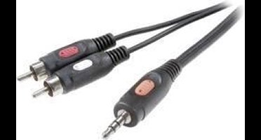 SpeaKa Professional SP-7869792 Cinch / Jackplug Audio Aansluitkabel [2x Cinch-stekker - 1x Jackplug male 3,5 mm] 10.00