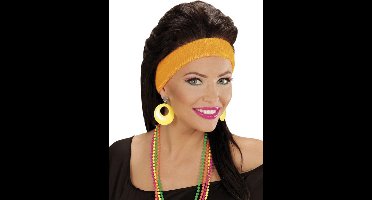 Gele oorbellen neon disco