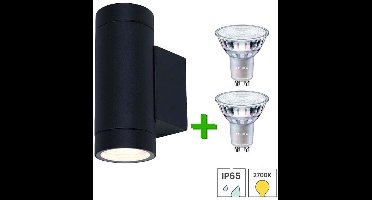 lybardo - Buitenlamp - Wandlamp up & down - 2 x LED GU10 Philips - Warmwit licht