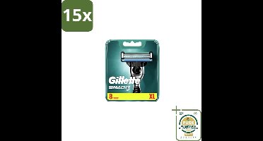 15 x Gillette – Mach3 – Scheermesjes – 8 mesjes - Grootverpakking - Scheren - Scheermesjes - Scheercomfort - Roodheid - Huidbescherming