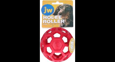 JW HOL-EE ROLLER – Hondenspeeltje - Hondenspeelgoed - Hondenbal - S - Ø 9 cm - Natuurrubber - Rood
