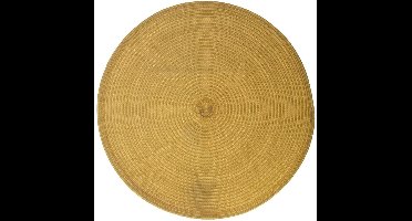 Secret de Gourmet ronde placemat - geel - gevlochten kunststof - Dia 38 cm - Onderleggers