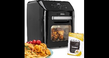 MaxxHome Airfryer - Hetelucht friteuse - XXL - Heteluchtfriteuse 12 Liter - 8 Programma's - 1800W - Extra tools en receptenboekje