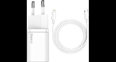 20W USB C Oplader met USB C naar Lightning Kabel - Snellader / Fast Charger - iPhone Oplader - Wit