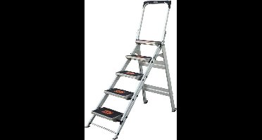 Little Giant veiligheidstrap 118 cm - 5 treden met beugel - belastbaar tot 150 kg - Little Giant werktrap - inklapbare trap