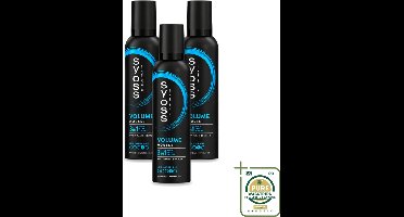 3 x Syoss - Volume - Haarmousse - Langdurige Volume - 250 ml - Haarmousse Volume - Haarmousse Salonkwaliteit - Haarmousse Voor Fijn Haar - Haarmousse Voor Lift - Haarmousse Voor Body