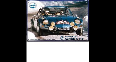 Renault Alpine A110 Berlinette Metalen Wandbord 30 x 40 cm.
