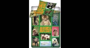 Dekbedovertrek Animal Planet - Groen - 1-persoons (140x200 cm + 1 sloop)