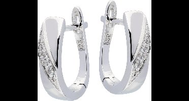 Klapoorringen Elegance CZ 925 Rd