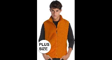 Grote maten fleece casual bodywarmer oranje voor heren - Holland feest/outdoor plus size kleding - Supporters/fan artikelen 3XL
