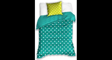 Carbotex Dekbedovertrek Polkadotpatroon Groen/blauw 140 X 200 Cm