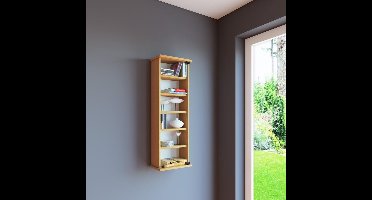 Houten CD DVD wandplank Hangende plank Wandkast Wandvitrinekast Loposa glazen deur