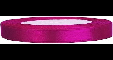 Satijn lint Fuchsia 6 mm, rol 25 yard (22,85 meter)