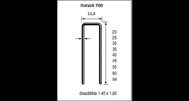 Dutack Nieten 700 60 mm. verzinkt