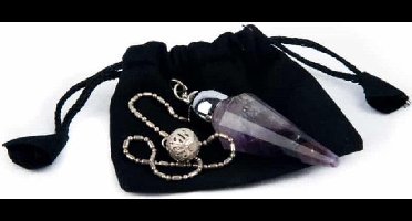 Pendel amethist facet geslepen spitse punt + kraal - 5.1 - Edelsteen - Mineraal - M