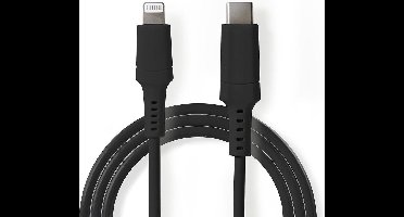 Nedis Lightning Kabel - USB 2.0 - Apple Lightning 8-Pins - USB-C Male - 480 Mbps - Vernikkeld - 2.00 m - Rond - PVC - Zwart - Doos