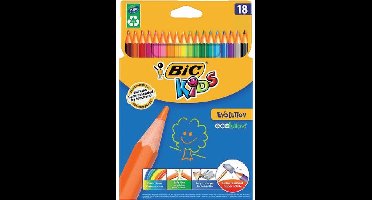 Kleurpotloden BicKids Evolution ecolutions ass blister à 18st | 24 stuks