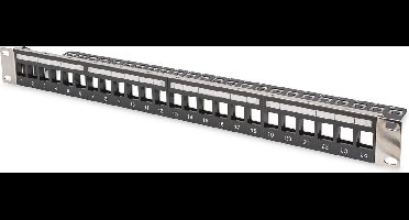 Digitus 24 poorten Netwerkpatchpaneel 483 mm (19) Zonder connectoren 1 HE Niet ingericht