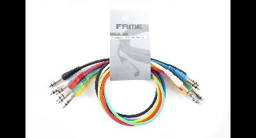 MUSIC STORE Patchkabel,0,6m, stereo,recht 6er-pakket, kleuren - Stereo patch kabel
