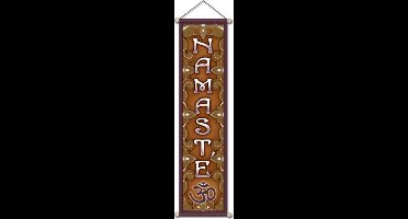 Namaste banner groot - wand decoratie - 30x120 cm - polyester