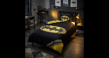 Polykatoen Dekbedovertrek Batman Officiele Warner Bros DC Licentie 140x200cm + Kussensloop 65x65cm