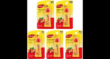 Carmex Aardbei Balsem voor de Lippen - Lippenbalsem - SPF 15, Beschermend, Waterdicht, 5-pack