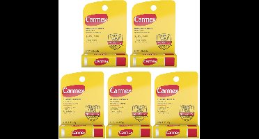 Carmex Classic Medicated Balsem voor Lippen SPF 15 - Lippenbalsem - 5-pack, voor droge lippen