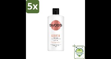 5 x Syoss Keratin Conditioner - Crèmespoeling - Keratine - 440 ml - Grootverpakking - Herstel Haar - Beschadigd Haar - Krachtig Haar - Droog Haar - Gezond Haar