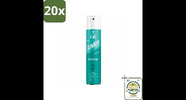 20 x Taft - Strong 2 - Junior Haarspray - Milde maar sterke fixatie - 250 ml - Grootverpakking - Haarspray - Milde Haarspray - Sterke Fixatie - 48 Uur Hold - Vegan Haarspray
