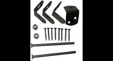 Uni-beslag set zwart + schroeven