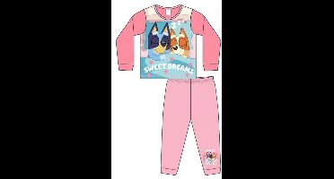 Bluey Pyjama Meisjes – Roze met Bluey & Bingo Print – 100% Katoen - maat 98/104