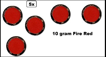 5x PXP Professional Colours 10 gram Fire Red - Schmink halloween vuur thema feest party festival