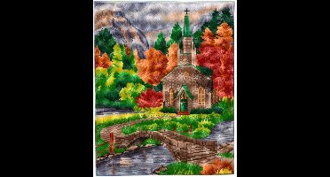 Crystal Art Kerk Bij De Rivier