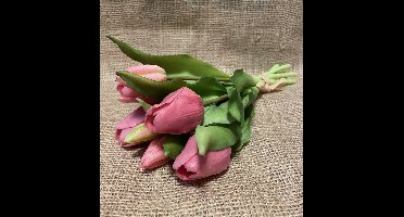 Kunstbloem Tulp - Lilac Paars - Real touch tulpen - 30 a 31 cm - Boeket - Kunstbloemen - Kunst bloem - Sally - Lila Lilac Purple Pink - Interieur - Sfeer - Voorjaar - Pasen - Paasdecoratie - Bloemen - Moederdag - Oma - Decoratief - Deco - Decoratie