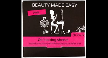 Beauty Made Easy Oil Blotting Sheets Pink - 80 stuks