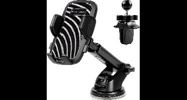 Telefoonhouders Auto met Zuignap - 3 in 1 Autohouder voor Dashboard, Voorruit & Ventilatie - Mobiel Houder Auto - GSM Houder Auto - Universeel en Verstelbaar - Zwart