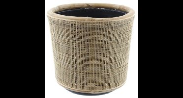 Drypot Rotan - Naturel - Middel - Rond - Ø36cm - Webbing - Giga Meubel