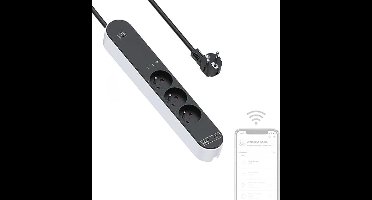 Slimme stekkerdoos - Smart stekkerdoos - Stekkerdoos met usb - Wifi stekkerdoos - 3-weg WiFi Smart Power Strip met USB A+C 17W snellader - Zwart
