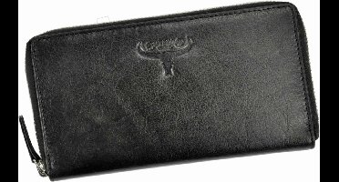 Wild zwarte leren portemonnee rfid