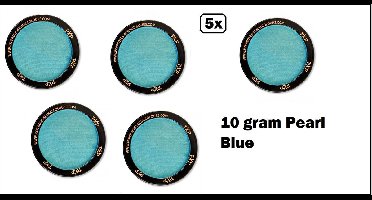 5x PXP Professional Colours 10 gram Pearl Blue - Schmink blauw festival thema feest party fun