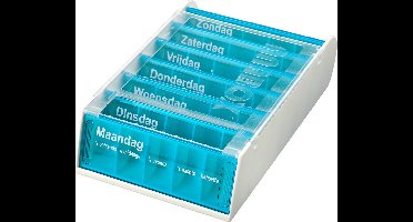 Anabox - 7 dagen medicijndoos - Azuur - Pillendoos - Medicijndoos